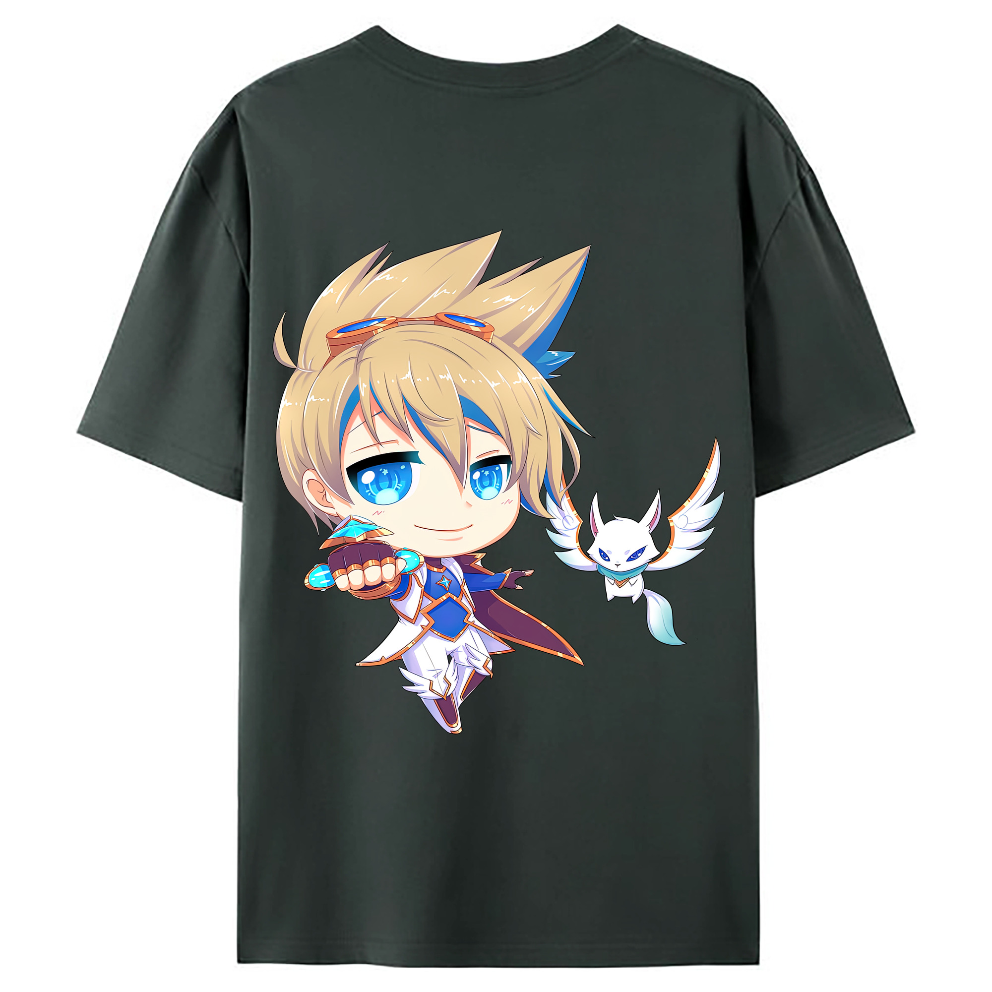 （画像用） リーグ・オブ・レジェンド League of Legends LOL 綿100％ メンズ半袖Tシャツ（バックプリント） 通気性